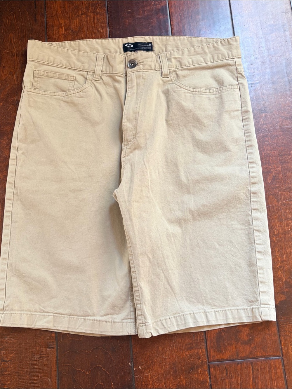 Oakley Men's Tan Cotton Flat-Front Shorts